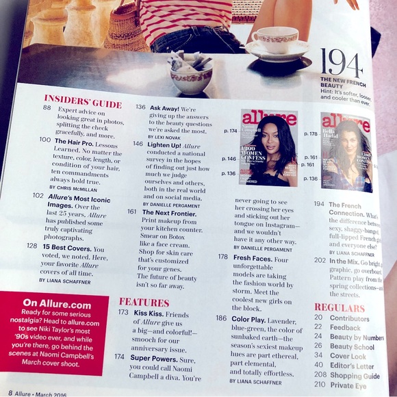 NEW ALLURE MAGAZINE MARCH 2016 BELLA HADID 25TH ANNIVERSARY ISSUE - Picture 8 of 16